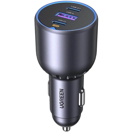 35025 Автомобильное зарядное устройство UGREEN EC705, 2*USB-C PD+USB-A 130W Fast Car Charger. серый